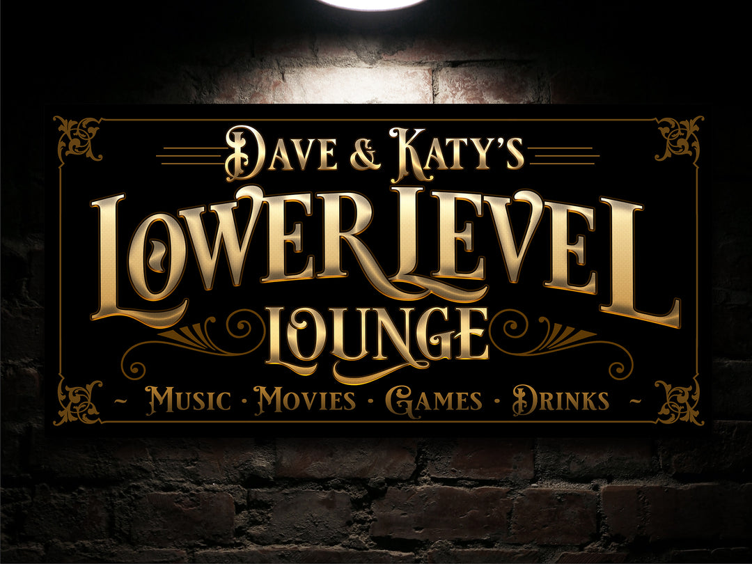 Lower Level Bar Sign - Personalized