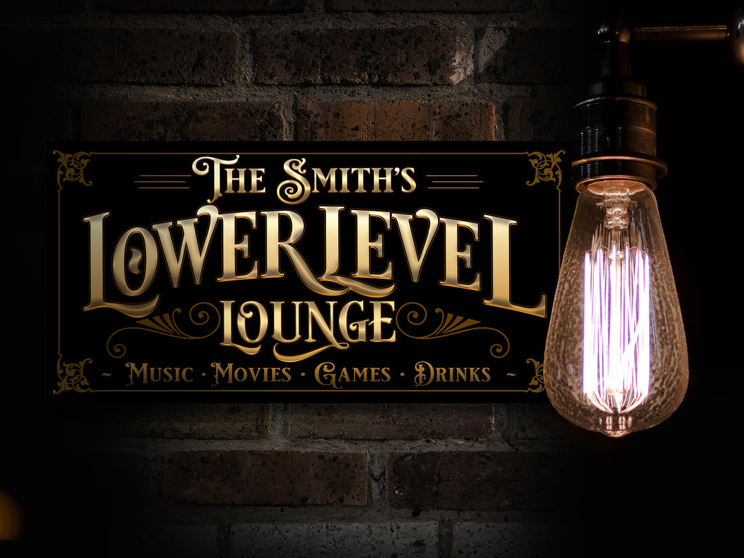 Lower Level Bar Sign - Personalized