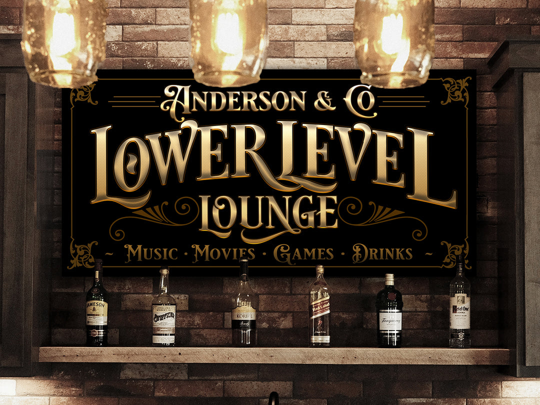 Lower Level Bar Sign - Personalized