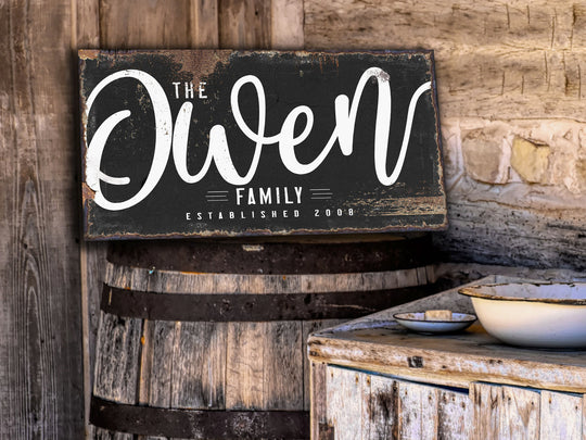 Rustic Family Name Sign