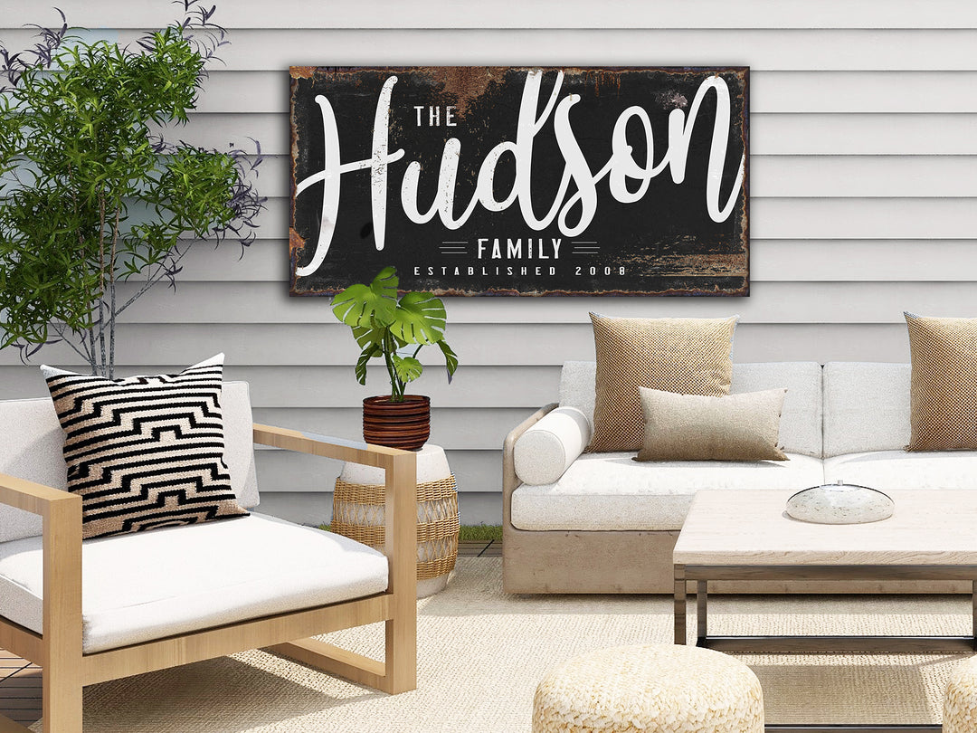 Rustic Family Name Sign