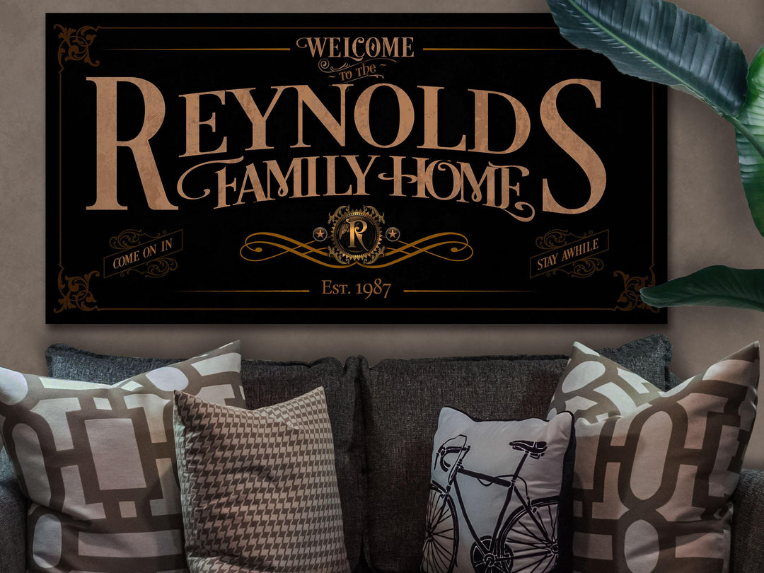 Personalized Family Name Sign on Metal or Canvas! | Custom Family Name Sign | Modern Farmhouse Sign | Vintage Home Decor | Custom Name Sign