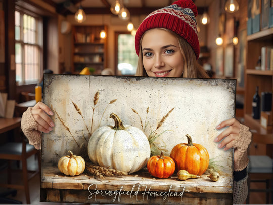 Family Name Fall Signs - Vintage Autumn: Personalized on Metal or Canvas