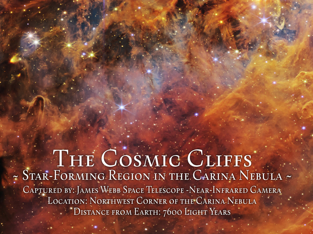 James Webb NASA Space Telescope Image of the Carina Nebula printed on Aluminum