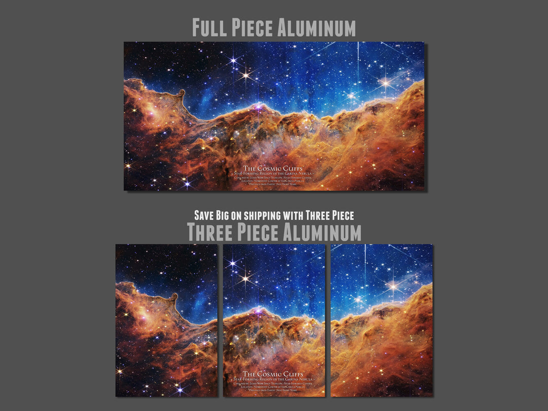 James Webb NASA Space Telescope Image of the Carina Nebula printed on Aluminum