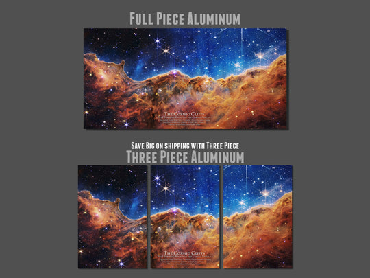 James Webb NASA Space Telescope Image of the Carina Nebula printed on Aluminum