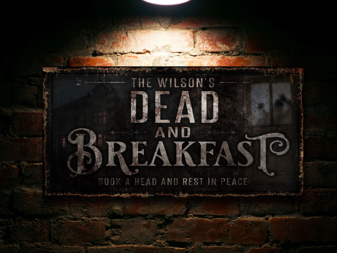 Halloween Sign, Dead and Breakfast Halloween Sign, Vintage Halloween Decor, Creepy Decor, Scary Halloween Decor, Halloween Wall Decor