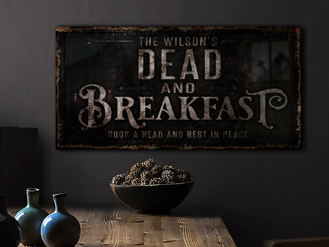 Halloween Sign, Dead and Breakfast Halloween Sign, Vintage Halloween Decor, Creepy Decor, Scary Halloween Decor, Halloween Wall Decor