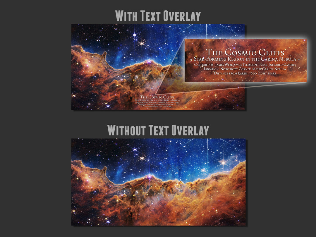 James Webb NASA Space Telescope Image of the Carina Nebula printed on Aluminum