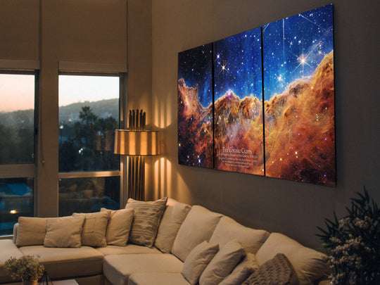 James Webb NASA Space Telescope Image of the Carina Nebula printed on Aluminum