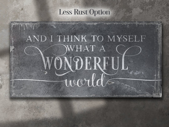 And I Think to Myself What a Wonderful World Sign | Vintage Christmas Sign | Neutral Wonderful World | Light Vintage | Farmhouse Wall Decor