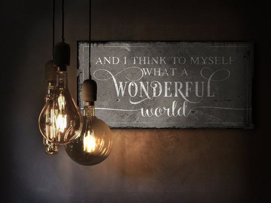 And I Think to Myself What a Wonderful World Sign | Vintage Christmas Sign | Neutral Wonderful World | Light Vintage | Farmhouse Wall Decor