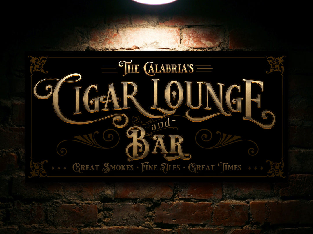 Custom Cigar Bar Sign, Cigar Accessories, Man Cave Home Decor, Personalized Garage Sign