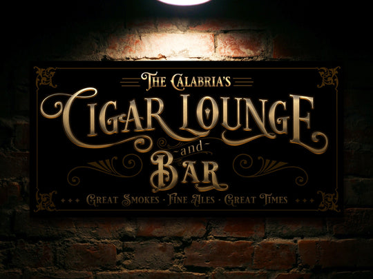 Custom Cigar Bar Sign, Cigar Accessories, Man Cave Home Decor, Personalized Garage Sign
