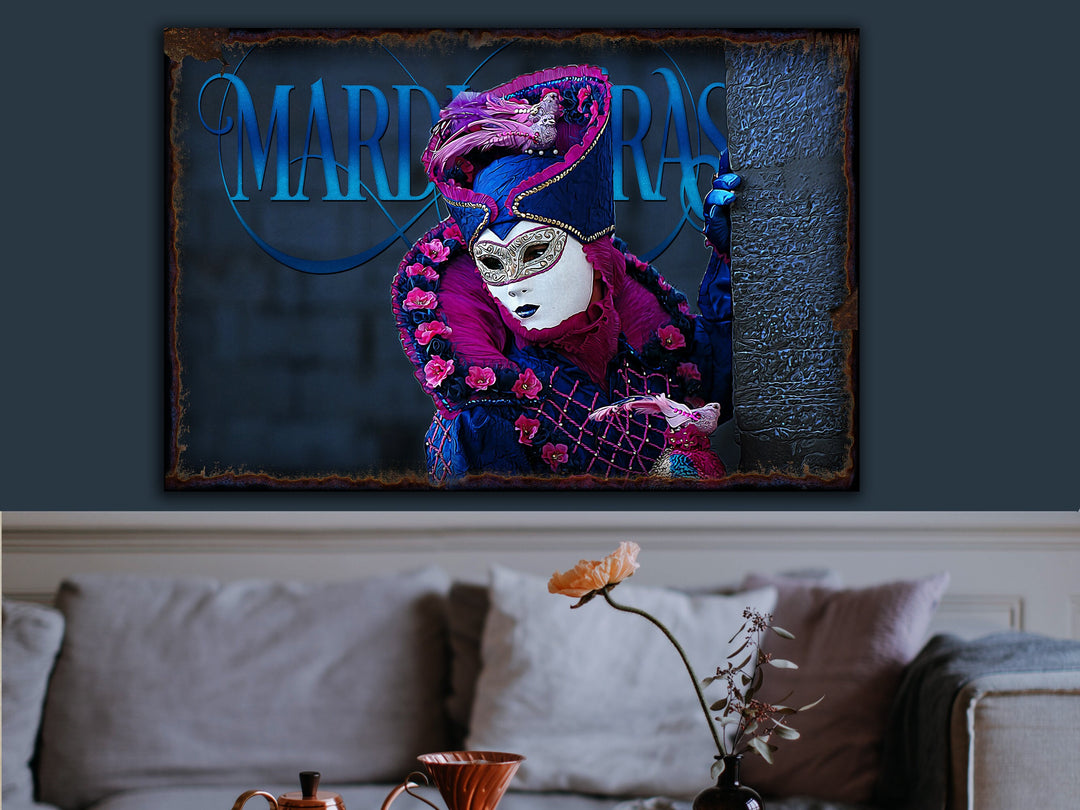 Mardi Gras Mask Decor | Mardi Gras Decorations | Mardi Gras Decor Sign | Urban Rust Mardi Gras | Distressed Mardi Gras 2023