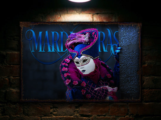Mardi Gras Mask Decor | Mardi Gras Decorations | Mardi Gras Decor Sign | Urban Rust Mardi Gras | Distressed Mardi Gras 2023