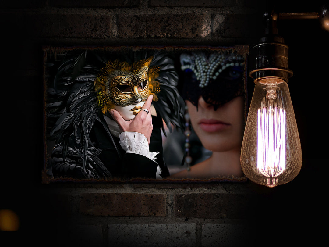 Mardi Gras Decorations | Mardi Gras Art | Mardi Gras Mask Decor | Urban Rust Mardi Gras | Distressed Mardi Gras 2023