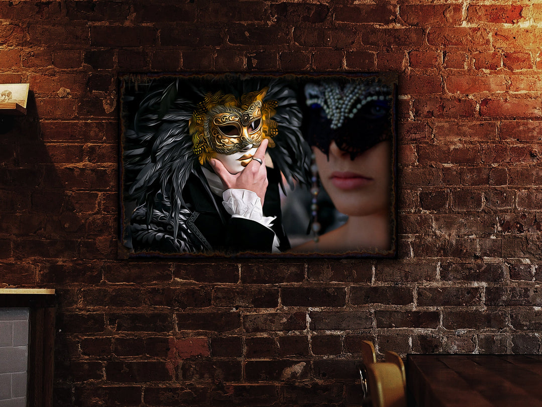 Mardi Gras Decorations | Mardi Gras Art | Mardi Gras Mask Decor | Urban Rust Mardi Gras | Distressed Mardi Gras 2023