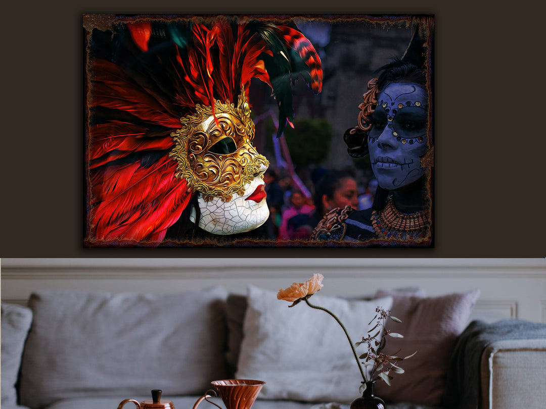 Mardi Gras Wall Decor | Mardi Gras Art | Mardi Gras Mask Decor | Urban Rust Mardi Gras | Distressed Mardi Gras 2023
