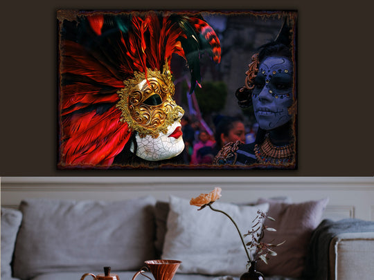 Mardi Gras Wall Decor | Mardi Gras Art | Mardi Gras Mask Decor | Urban Rust Mardi Gras | Distressed Mardi Gras 2023