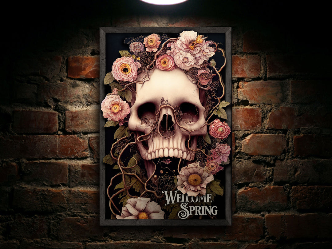 Sugar Skull | Skull Decor | Spring Sign | Sugar Skull Sign | Flower Sign | Springtime Sign | Metal Print