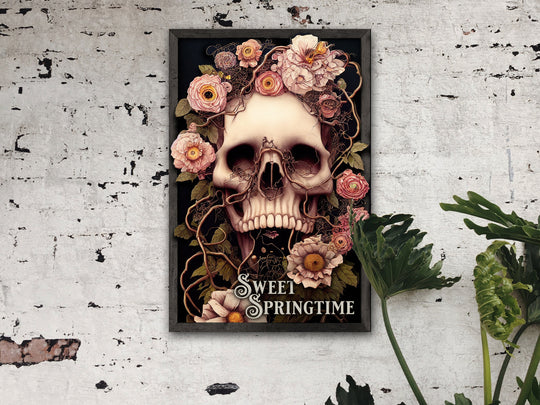 Sugar Skull | Skull Decor | Spring Sign | Sugar Skull Sign | Flower Sign | Springtime Sign | Metal Print