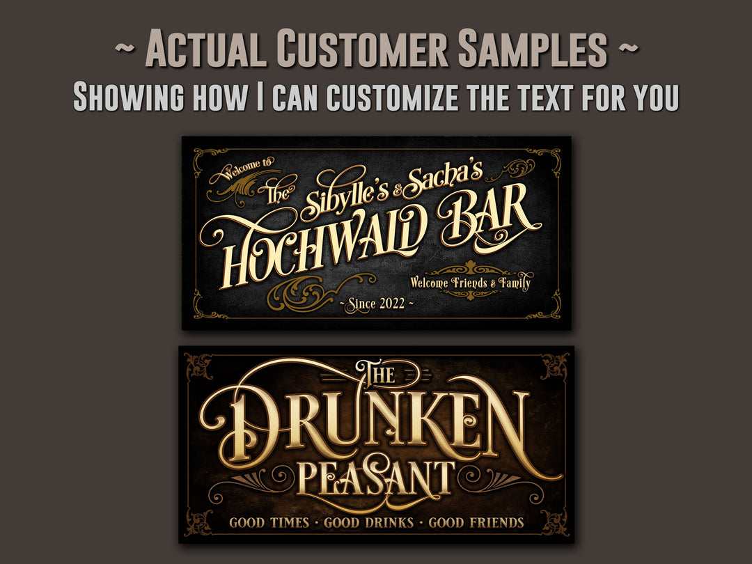 Lower Level Bar Sign, Personalized Bar Sign, Lower Level Sign, Man Cave Decor, Woodgrain Color Scheme, Available in Four Color Schemes