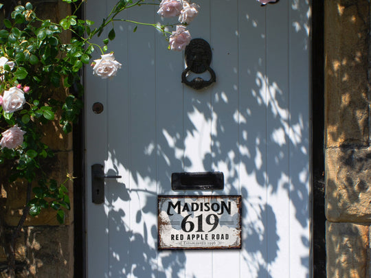 Custom Metal Farmhouse Address Sign | Personalized Family Name and Address Sign | Vintage Address Sign | Modern Farmhouse | Family Sign