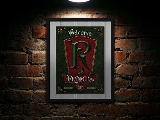 Family Name Vintage Holiday Monogram Sign | Christmas Monogram | Welcome Sign | Indoor or Outdoor Sign | Farmhouse Sign | Canvas or Metal