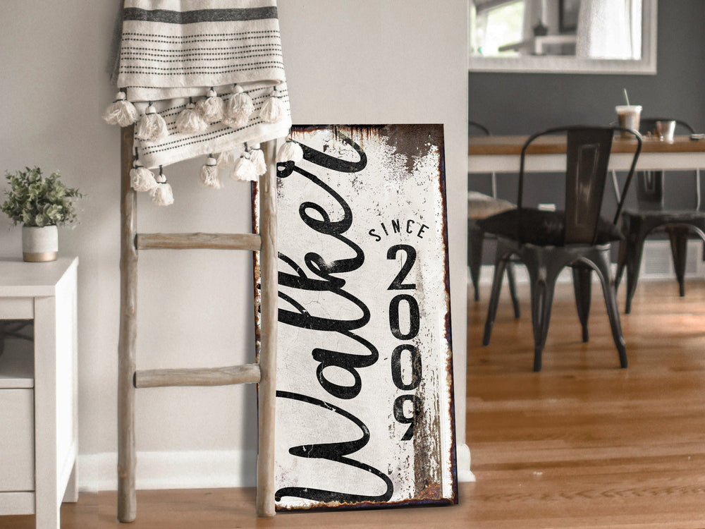 Established Year Custom Family Sign, Vertical Last Name Sign, Personalized Home Sign, Since Est Sign
