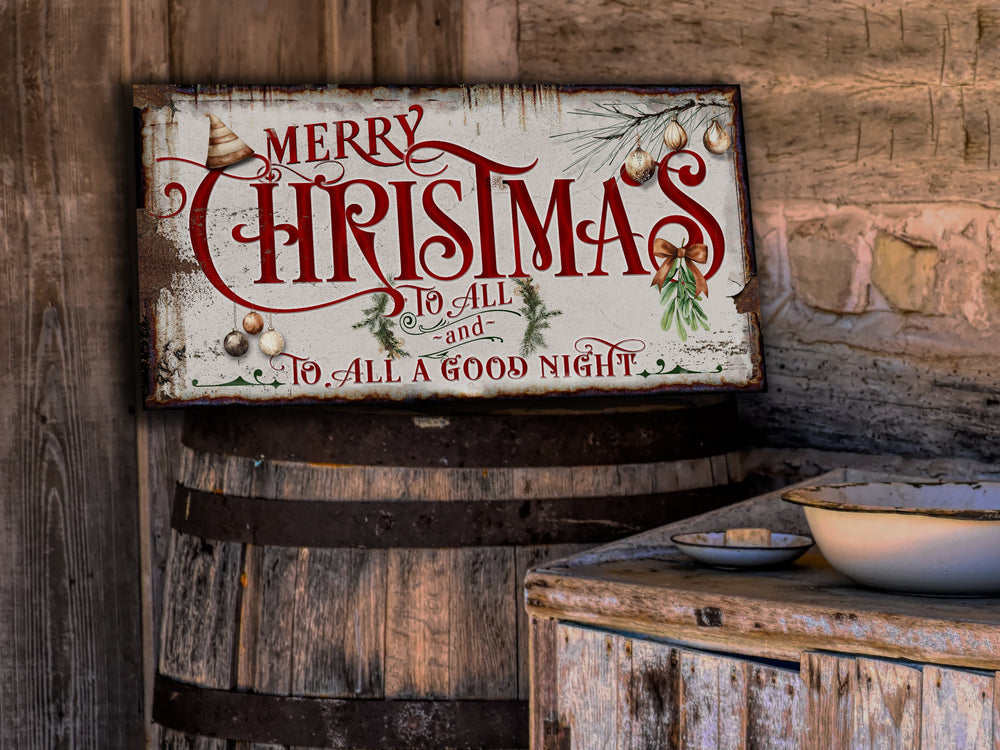Merry Christmas To All, Christmas Wall Decor, Rustic Christmas Sign, Farmhouse Christmas, Holiday Sign, Christmas Metal, Christmas Canvas