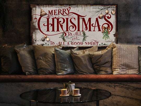 Large Merry Christmas Sign | Merry Christmas To All | Ready to Ship Christmas Sign | Farmhouse Christmas | Large Canvas | Large Metal