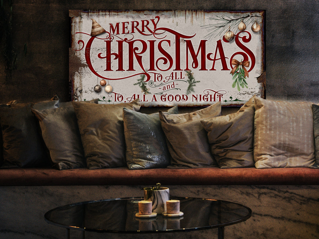 Merry Christmas To All, Christmas Wall Decor, Rustic Christmas Sign, Farmhouse Christmas, Holiday Sign, Christmas Metal, Christmas Canvas