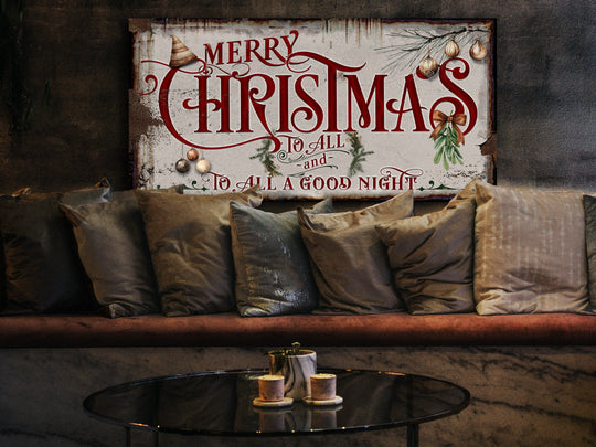 Merry Christmas To All, Christmas Wall Decor, Rustic Christmas Sign, Farmhouse Christmas, Holiday Sign, Christmas Metal, Christmas Canvas