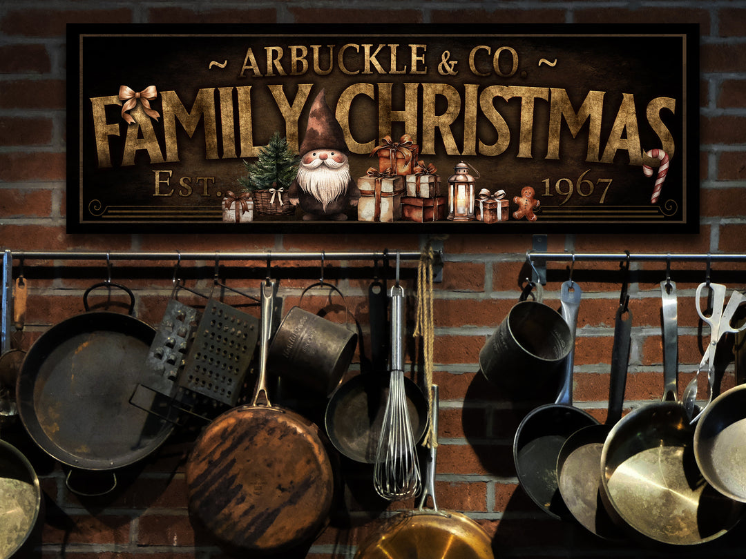 Personalized Family Christmas | Primitive Santa Christmas Sign | Custom Christmas | Vintage Christmas | Large Canvas Sign | Large Metal Sign