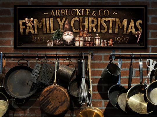 Personalized Family Christmas | Primitive Santa Christmas Sign | Custom Christmas | Vintage Christmas | Large Canvas Sign | Large Metal Sign