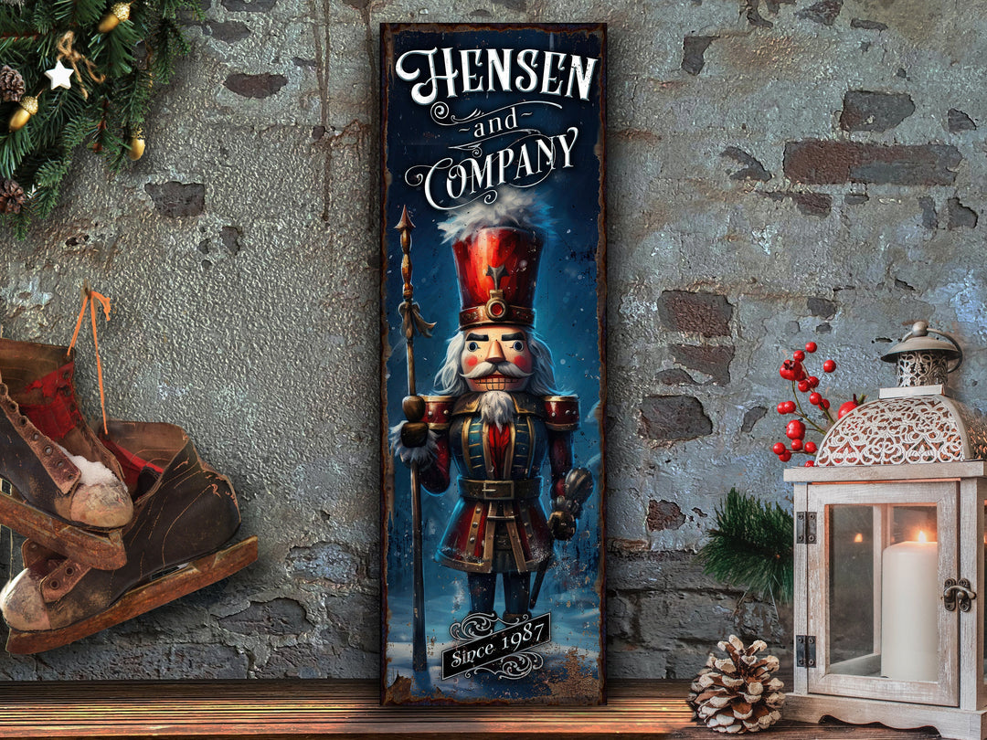 Christmas Nutcracker Sign | Nutcracker Sign | Personalized Christmas Sign | Custom Name Sign | Custom Porch Sign | Vertical Farmhouse Sign