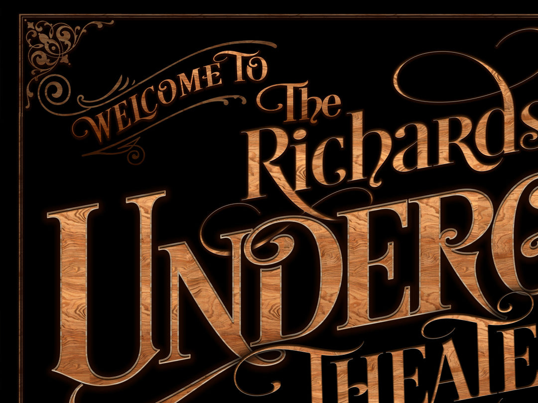 Personalized Underground Sign - Metal or Canvas! | Custom Theater Family Sign | Farmhouse Sign | Theater Lounge Decor | Customized Bar Sign