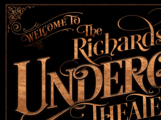 Personalized Underground Sign - Metal or Canvas! | Custom Theater Family Sign | Farmhouse Sign | Theater Lounge Decor | Customized Bar Sign