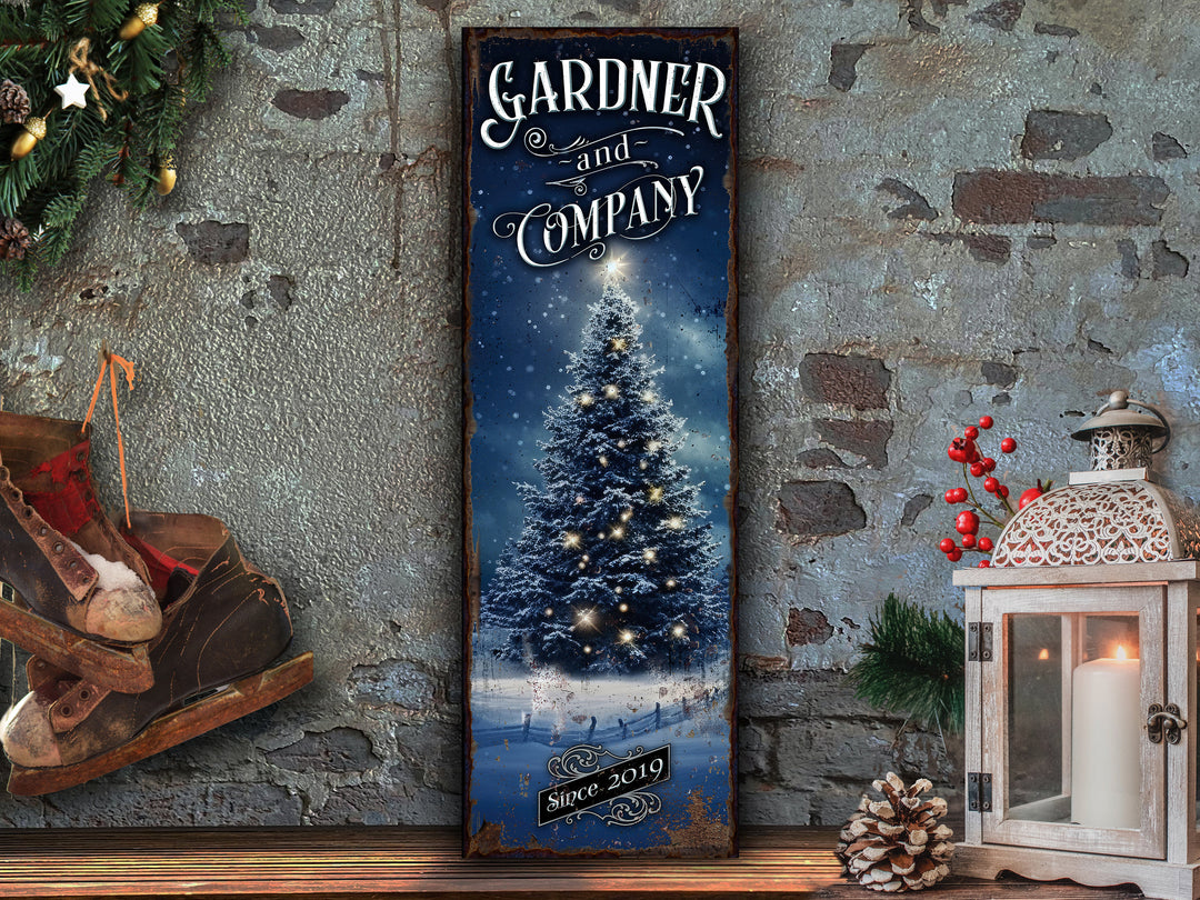 Christmas Tree Sign | Custom Christmas Sign | Personalized Winter Sign | Custom Name Sign | Custom Porch Sign | Vertical Farmhouse Sign