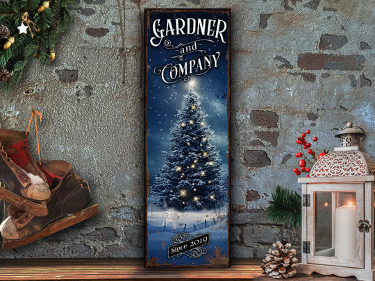 Christmas Tree Sign | Custom Christmas Sign | Personalized Winter Sign | Custom Name Sign | Custom Porch Sign | Vertical Farmhouse Sign