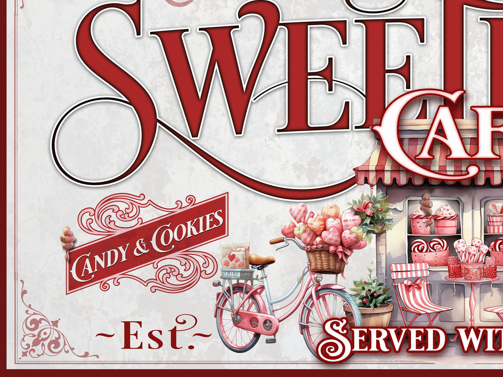 Family Name Sweetheart Cafe Valentine's Day Sign | Valentine Decor | Personalized Sweetheart Sign | Valentine's Sign | Valentine's Day Sign