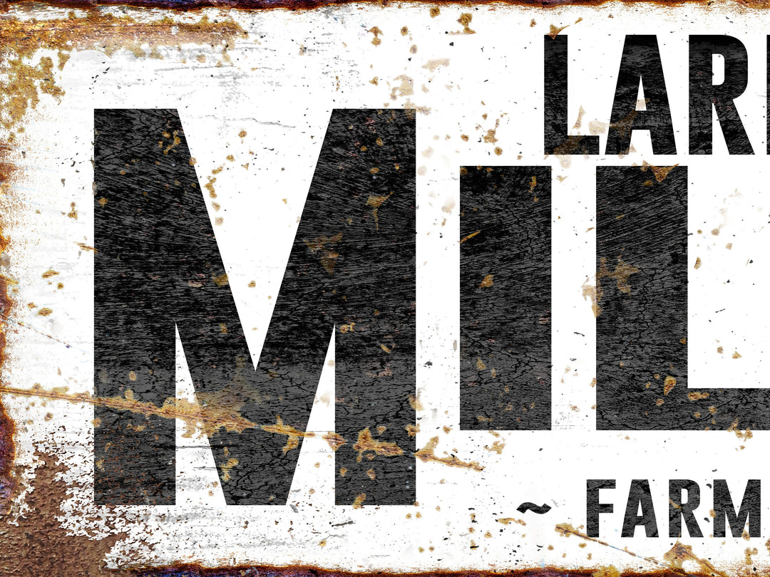 Milk and Eggs Farm Sign with Custom Family Name | Family Name Company sign on Large Canvas or Large Metal | Rusty Farm Milk & Eggs Sign