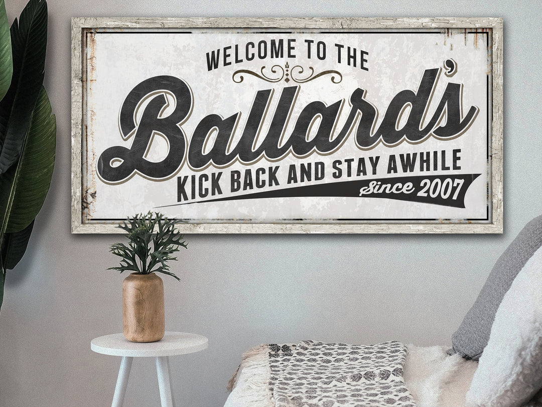 Family Name Sign Personalized on Metal or Canvas | Family Name Outdoor or Indoor | Large Personalized Family Name Sign | Large Wall Art