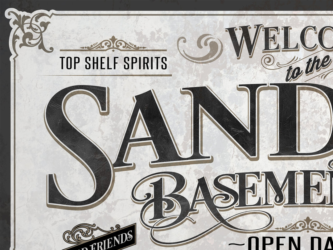 Personalized Basement Bar Sign | Customized Bar Sign | Large Personalized Family Name Basement Bar Sign | Large Metal or Canvas Wall Art