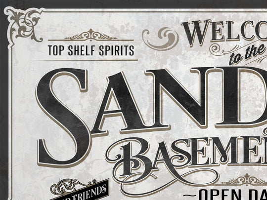 Personalized Basement Bar Sign | Customized Bar Sign | Large Personalized Family Name Basement Bar Sign | Large Metal or Canvas Wall Art