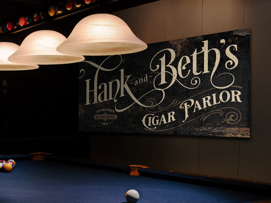 Vintage Cigar Parlor Sign - Metal or Canvas | Custom Cigar Parlor Sign | Farmhouse Sign | Cigar Parlor Decor | Custom Cigar Bar Parlor Sign