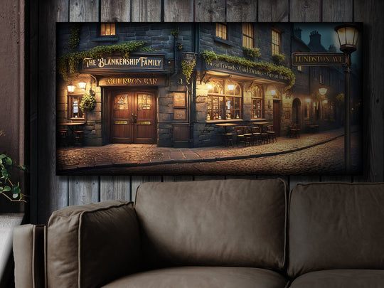 Moody, Dark Bourbon Bar Sign | Personalized Family Bourbon Bar Sign | Nighttime Bourbon Bar Sign | Family Name Sign | Family Bar Sign