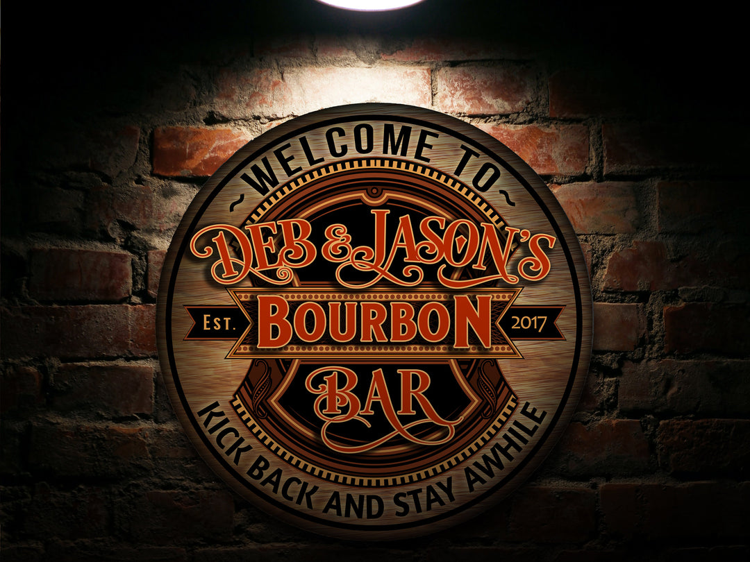 Personalized Bourbon Bar Sign | Metal Signs | Man Cave Wall Décor | Personalized Speakeasy | Home Bar Accessories | Custom Bar Sign Gift