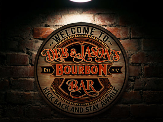 Personalized Bourbon Bar Sign | Metal Signs | Man Cave Wall Décor | Personalized Speakeasy | Home Bar Accessories | Custom Bar Sign Gift
